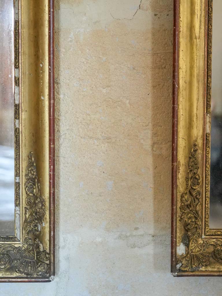 Symmetrical Antique Rustic French Mirrors