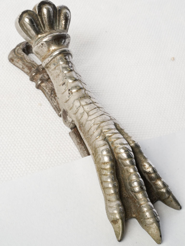 Circa 1900 Silver Plated Claw French Paper Clip, M. Rouff - 5½"