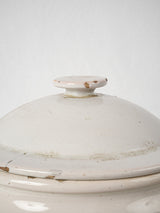 Original lid antique glazed confit pot
