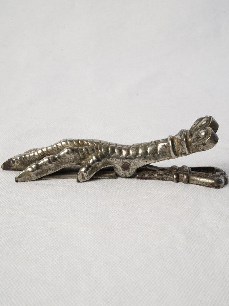 Circa 1900 Silver Plated Claw French Paper Clip, M. Rouff - 5½"