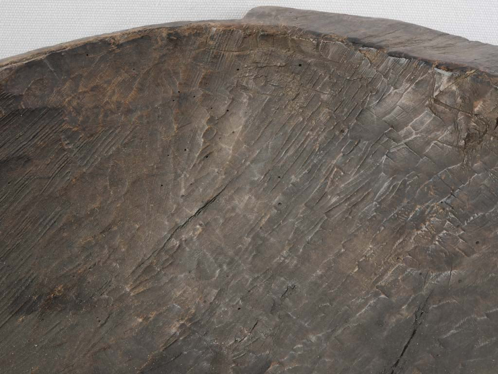 19th-century artisan wooden basin  