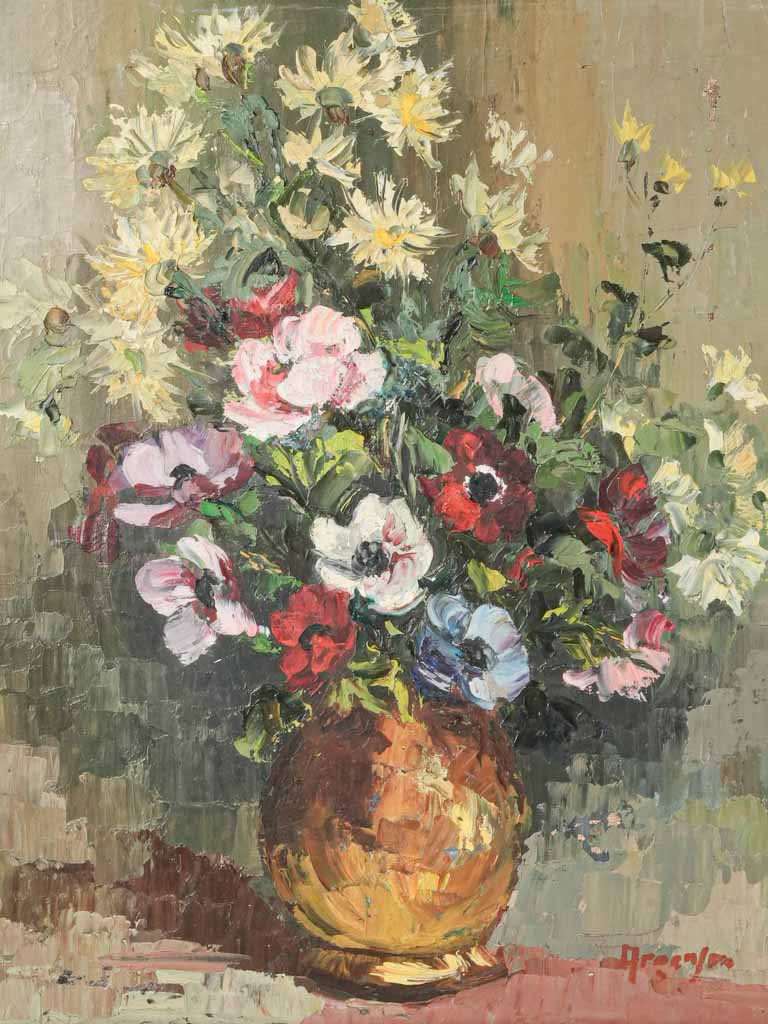 Charming yellow bouquet canvas piece