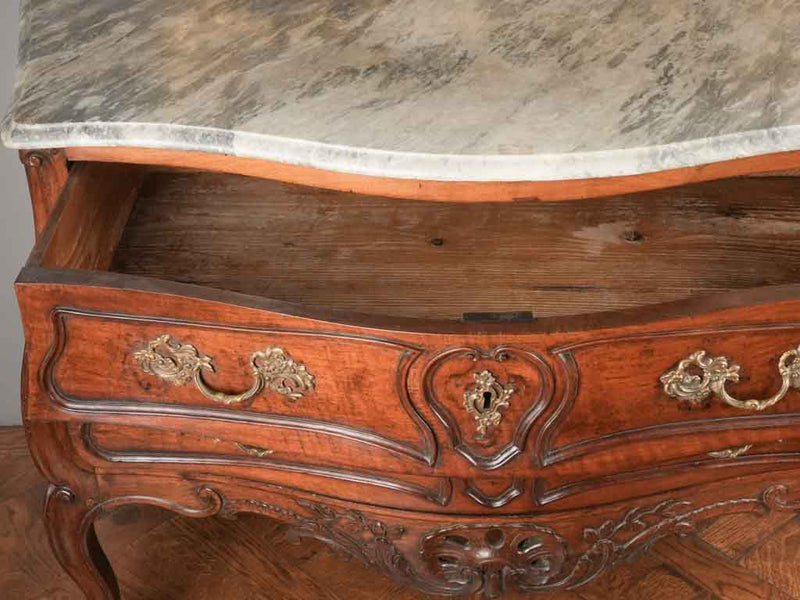 Regence period sauteuse commode w/ marble top 40½"