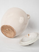 Aged white-glazed French preserving pot