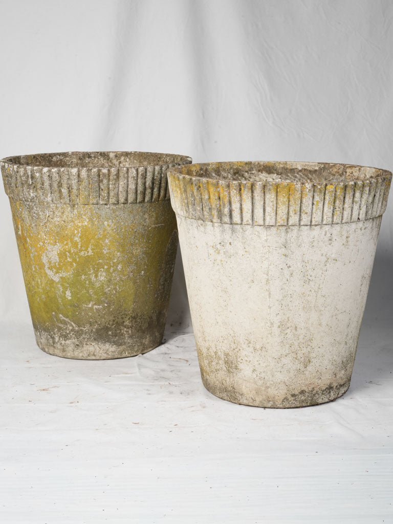 Midcentury fluted-rim garden pots