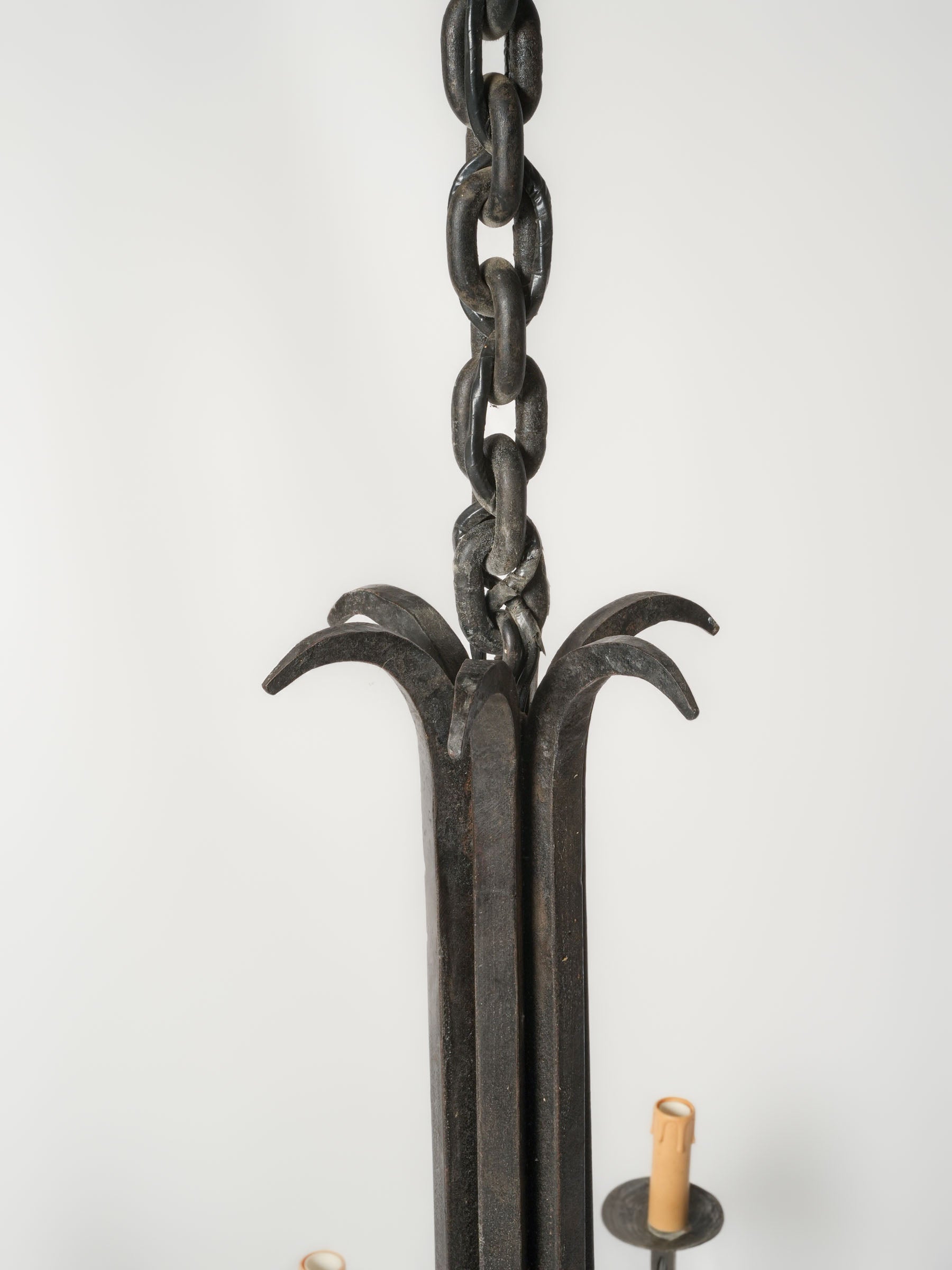 Hand-forged twelve-light chandelier  