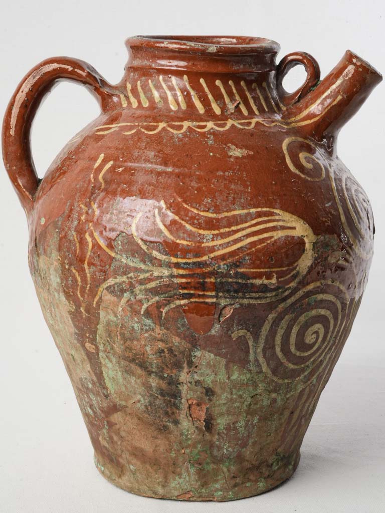 Traditional glazed terracotta jar.