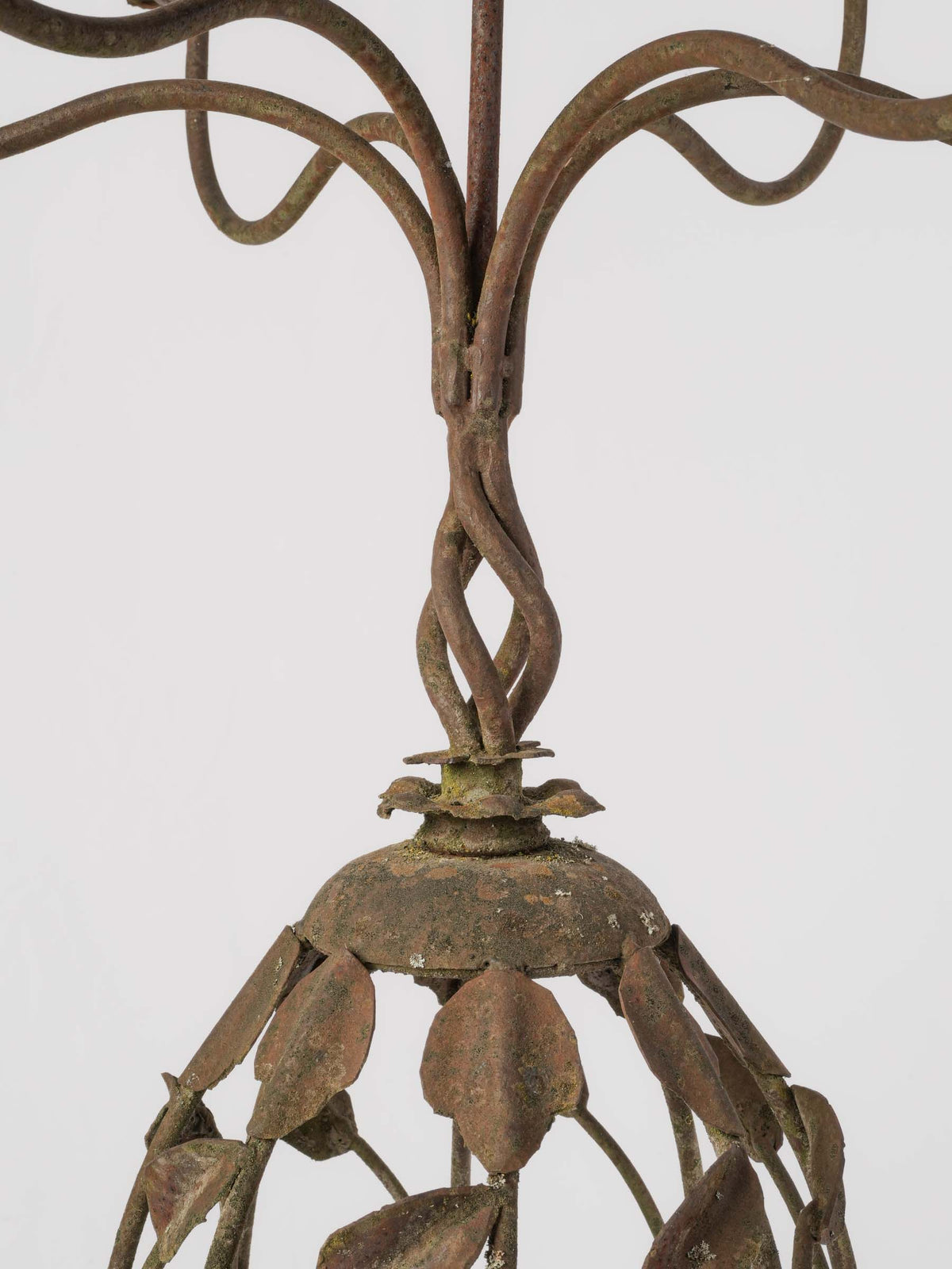 Early to Mid-20th-Century Hand-Forged Iron Floor-Standing Candelabrum - 40¼"