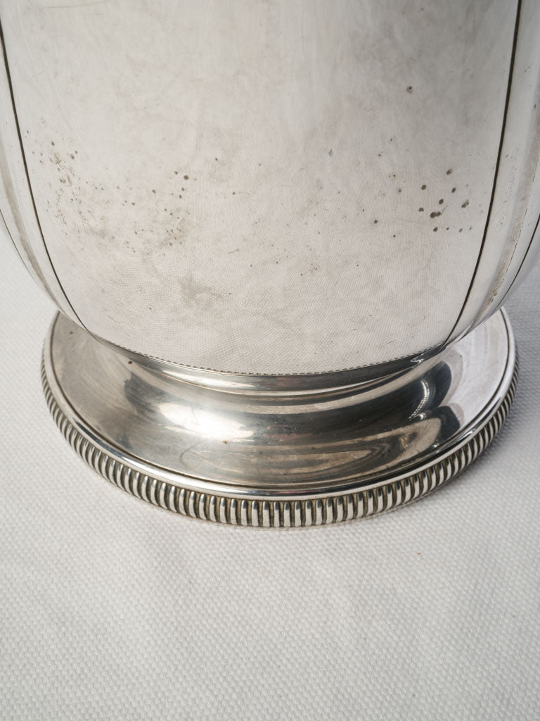 Chic Silver Plated Champagne Bucket w/ Lion Handles c. 1920 - 8¾"