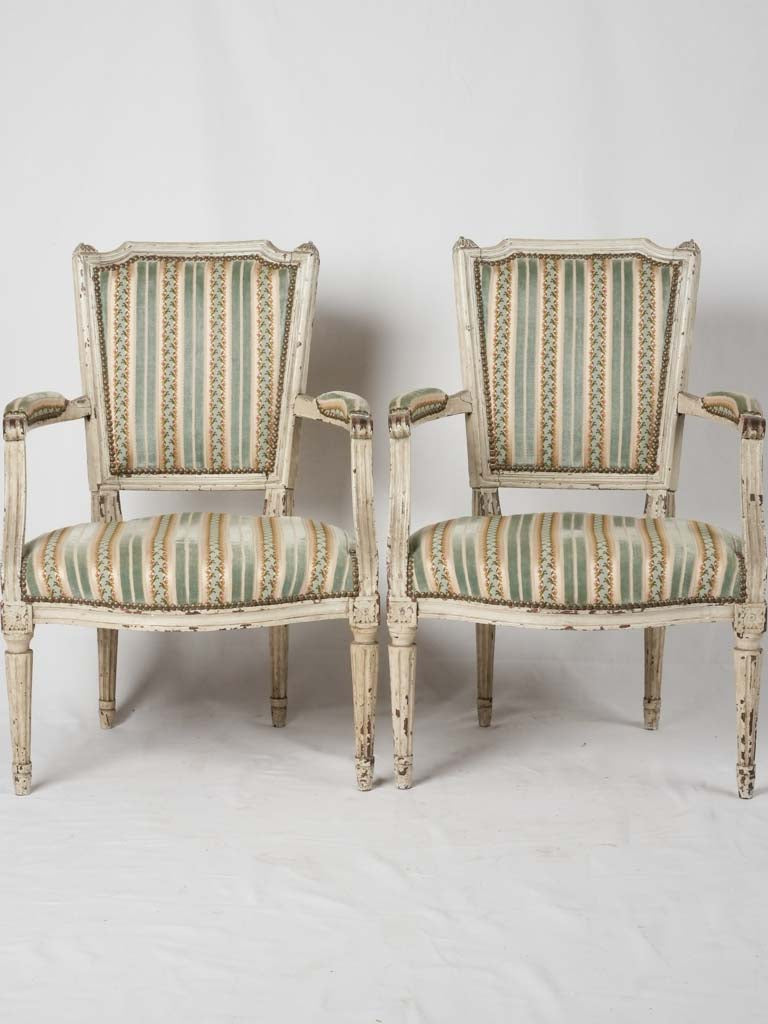 Set of 4 Louis XVI square back armchairs