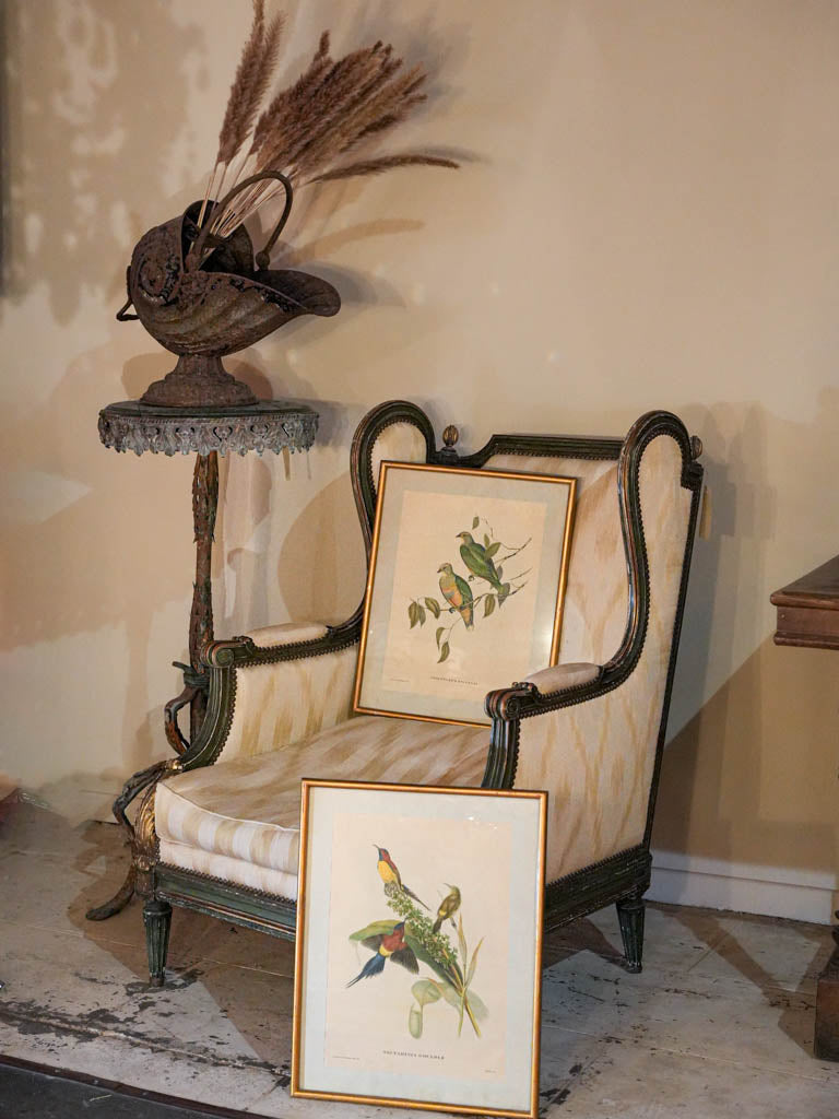 Ornate antique bird artwork