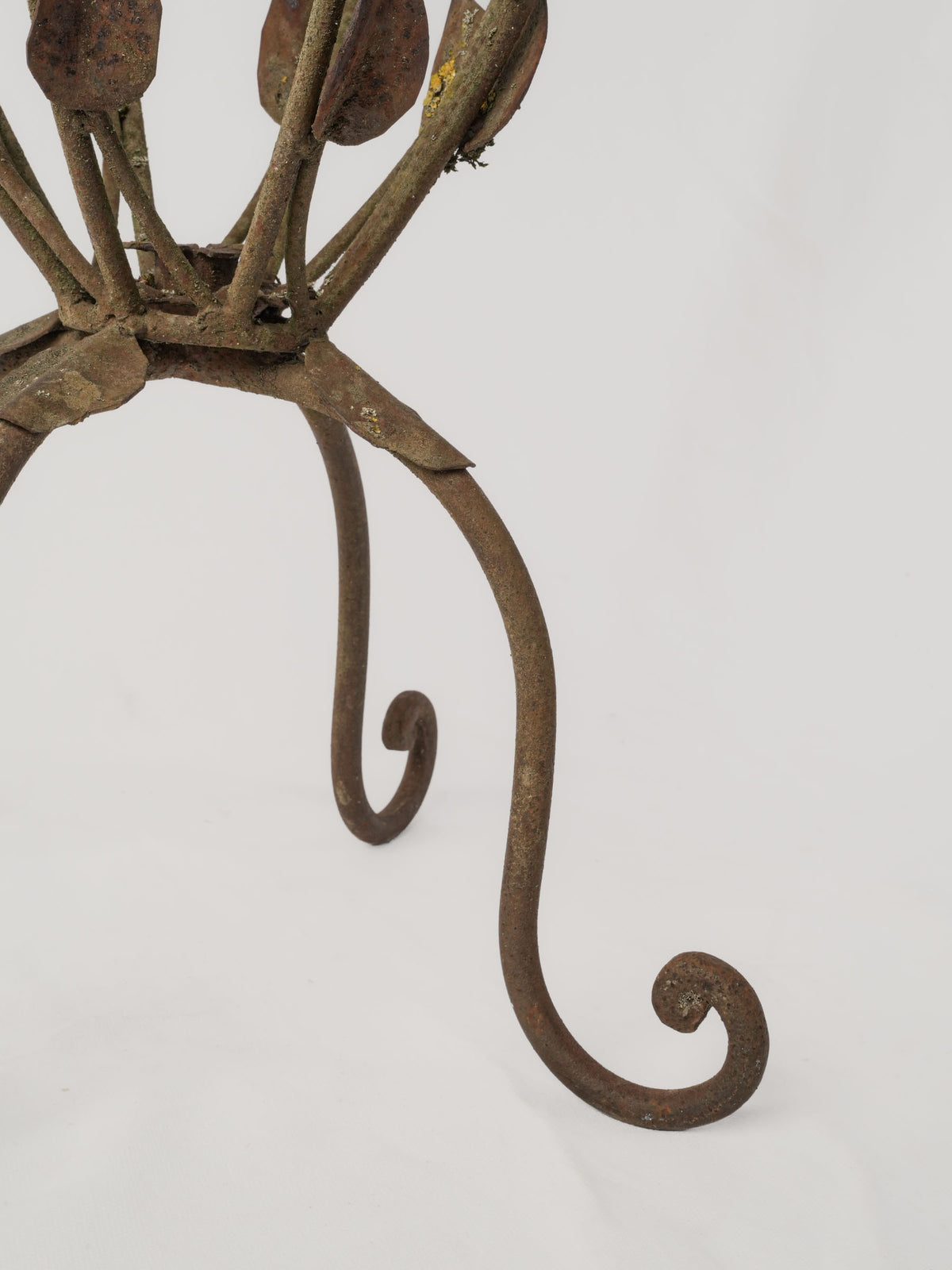 Early to Mid-20th-Century Hand-Forged Iron Floor-Standing Candelabrum - 40¼"