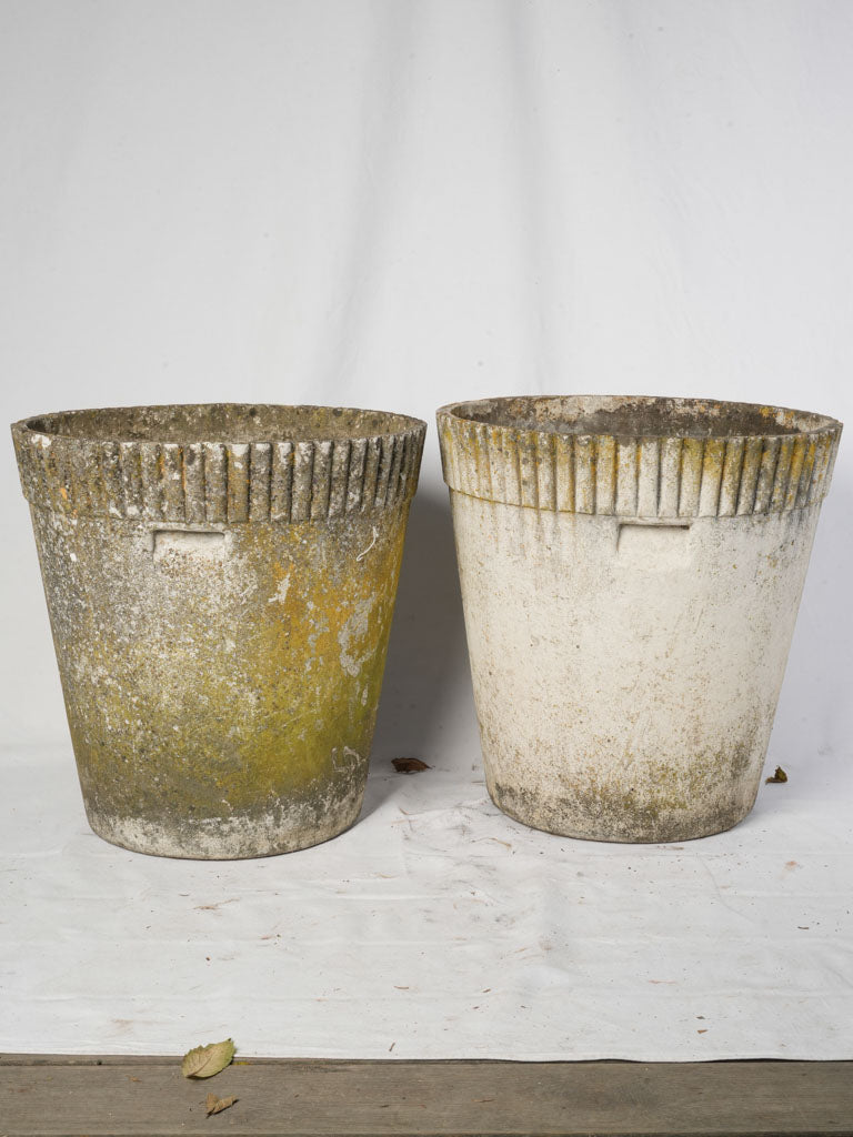 Textured yellow patina Guhl planters