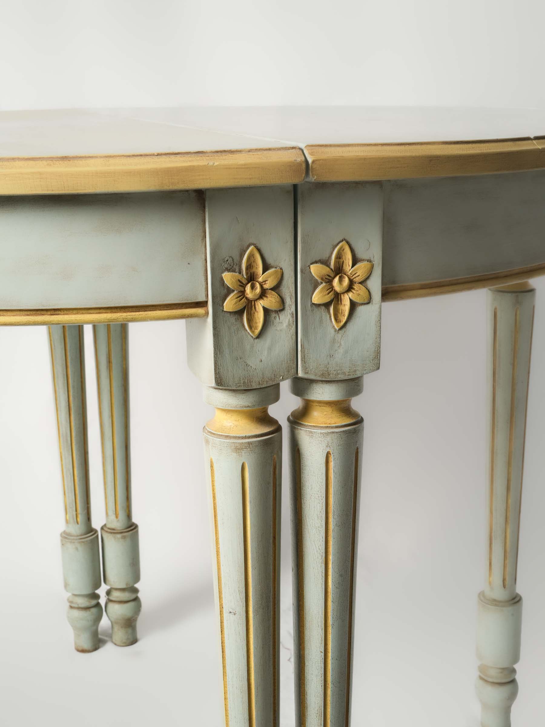 Refined carved rosettes console table