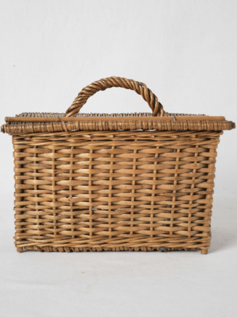 Rustic aged woven school basket