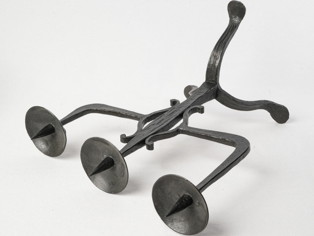 Antique-style iron candelabra sculpture  