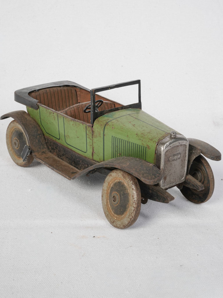 Antique French painted metal toy car  