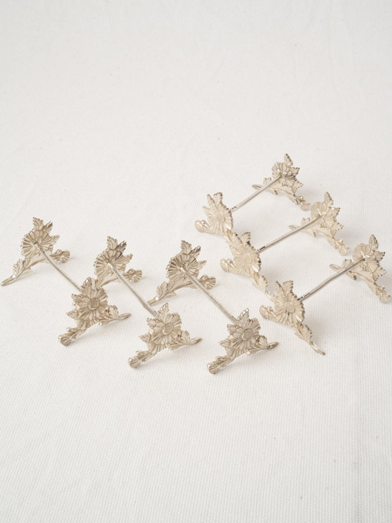 Set of Six Christofle Silver-Plated Art Nouveau Daisy Knife Rests - 3¼"