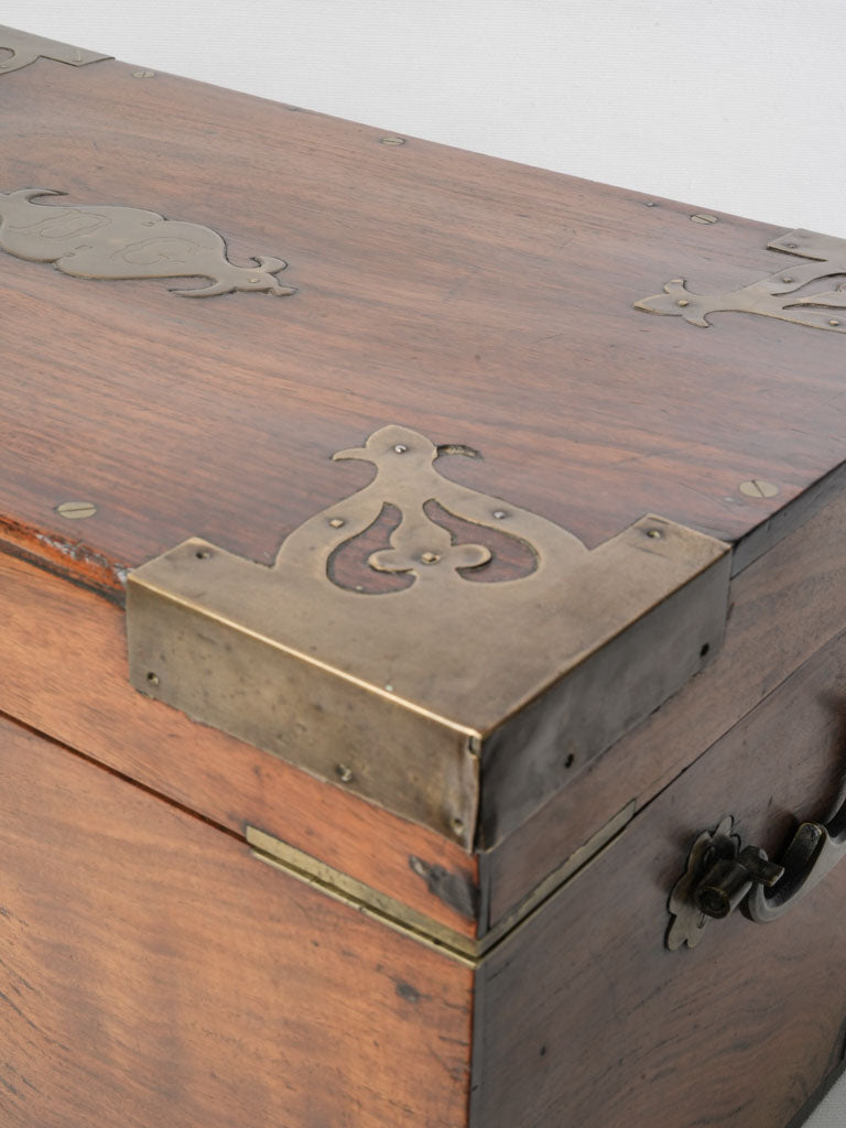 Elegant brass-adorned treasure chest  
