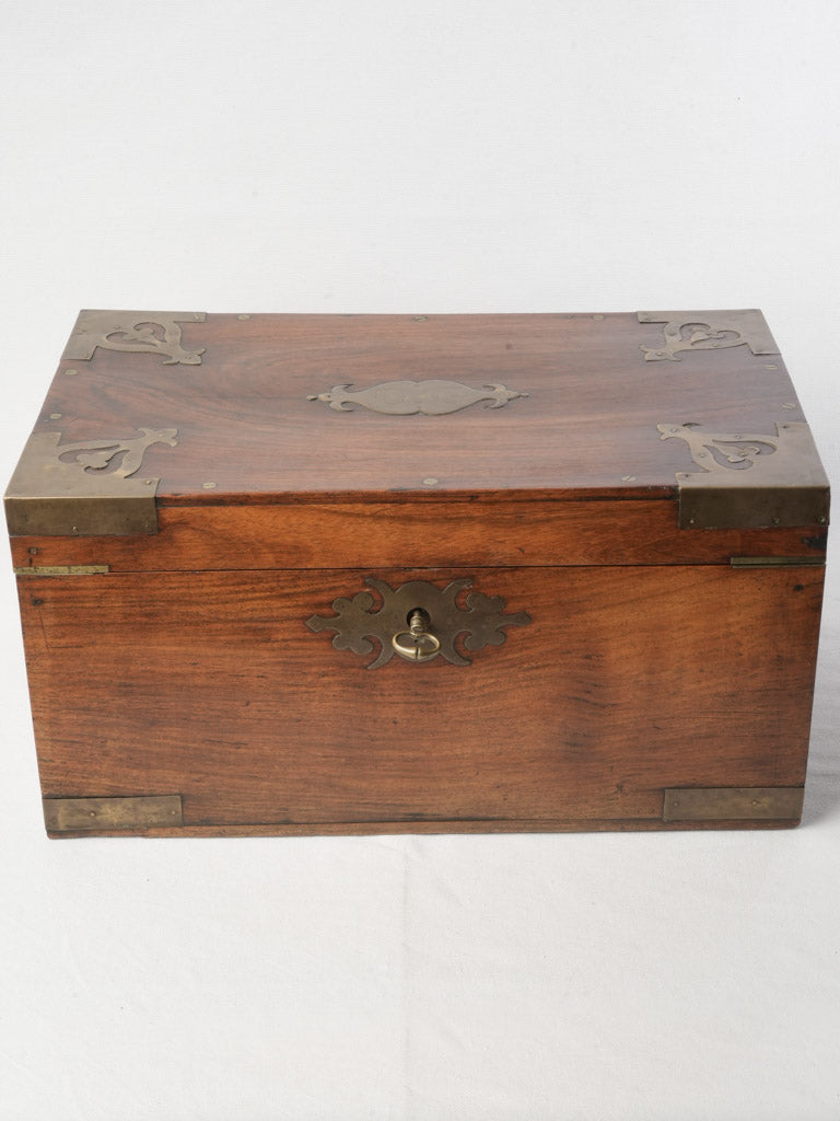 Richly hued wooden chest  