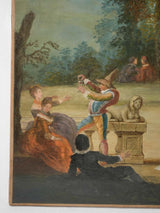 Whimsical, antique French unframed party scenes