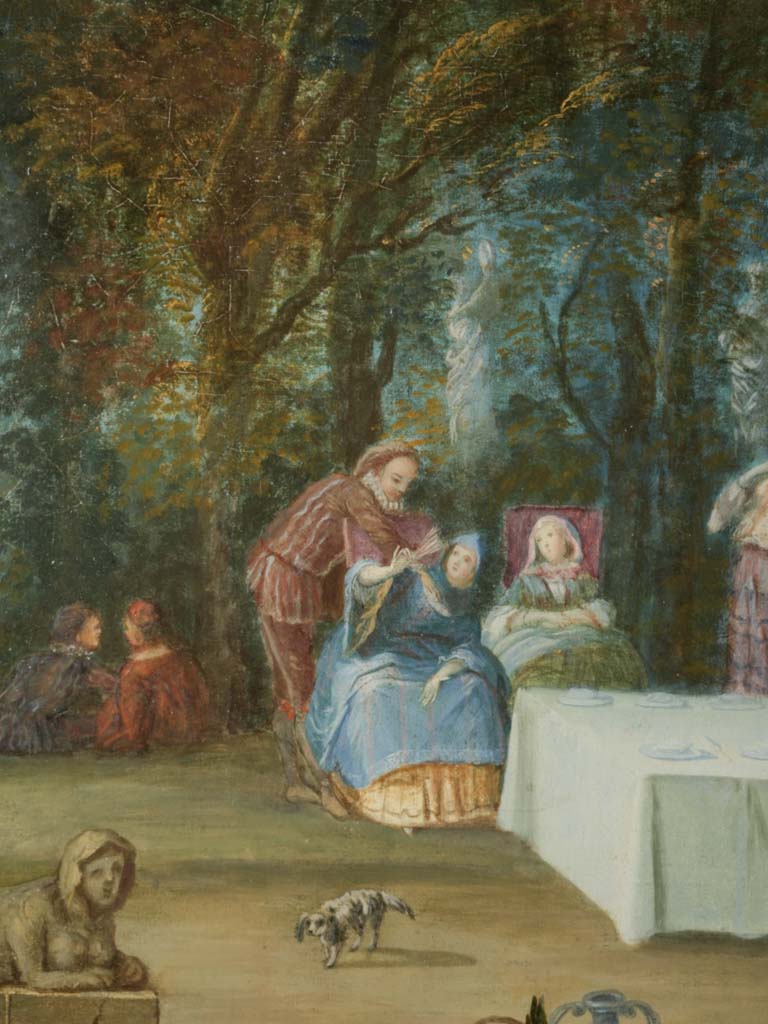 Vintage, outdoor aristocratic party paintings