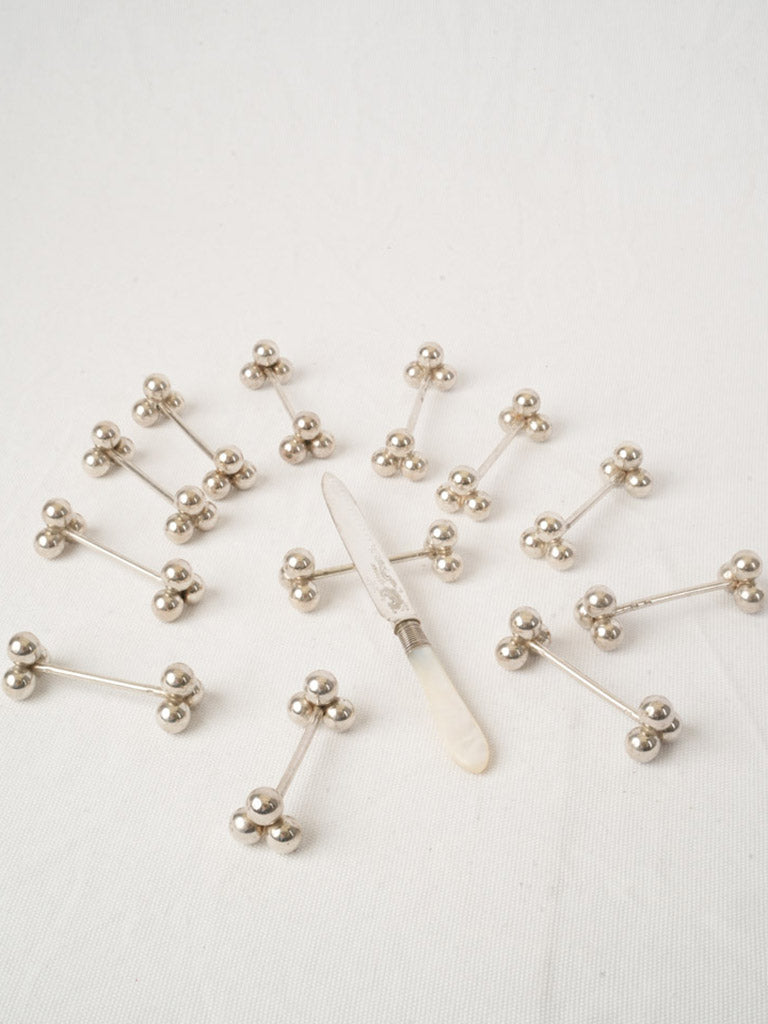 Twelve Mid 20th Century French Silver-Plated Boule Knife Rests - 3¼"