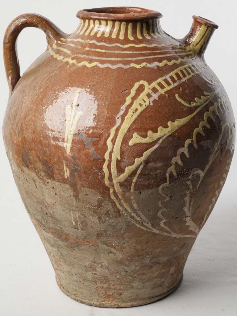 Semi-glazed ceramic storage jug