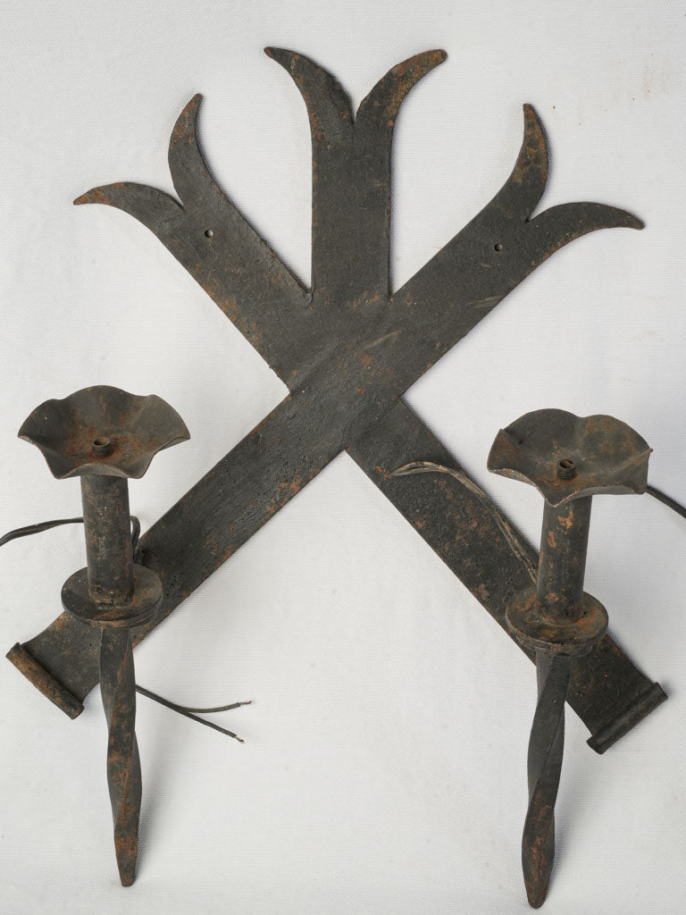 Rustic charcoal patina light fittings  