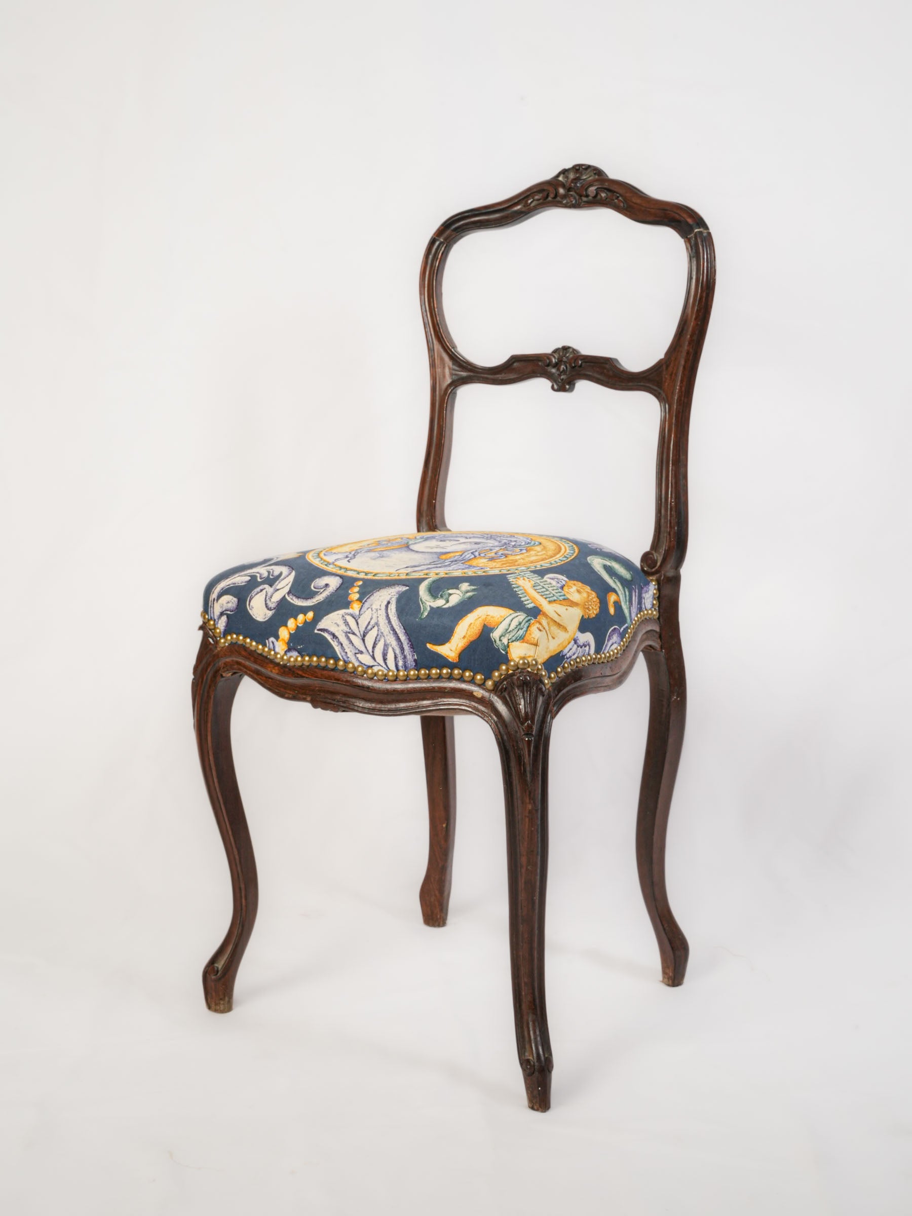 Elegant antique upholstery side chair  