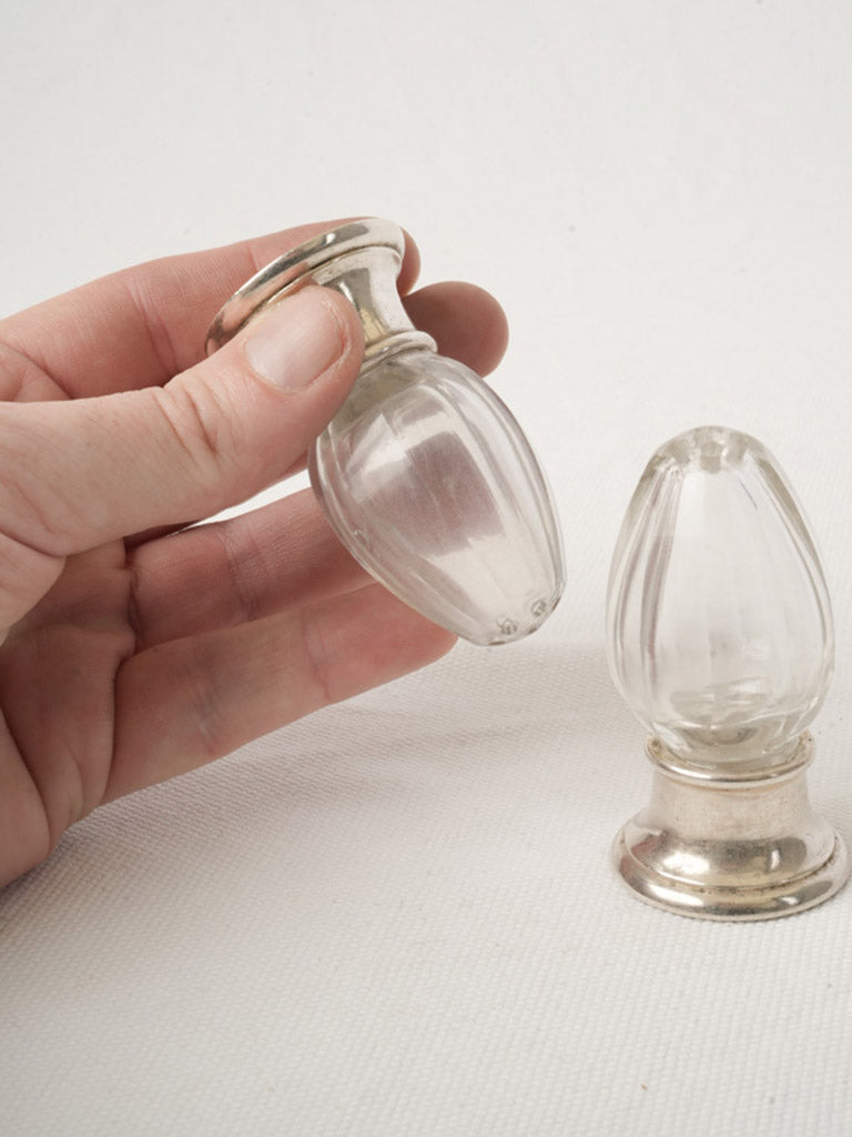 Graceful silver-plated pepper shaker  