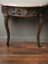 Early 18th century Regence demilune marble wall console 34¾"