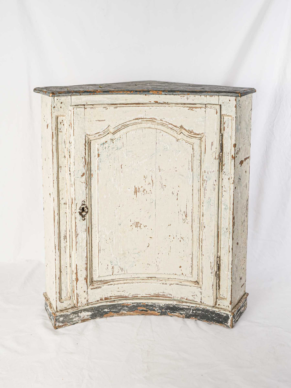 19th-Century Concave Corner Cupboard w/ Original Paint - 39" x 37"