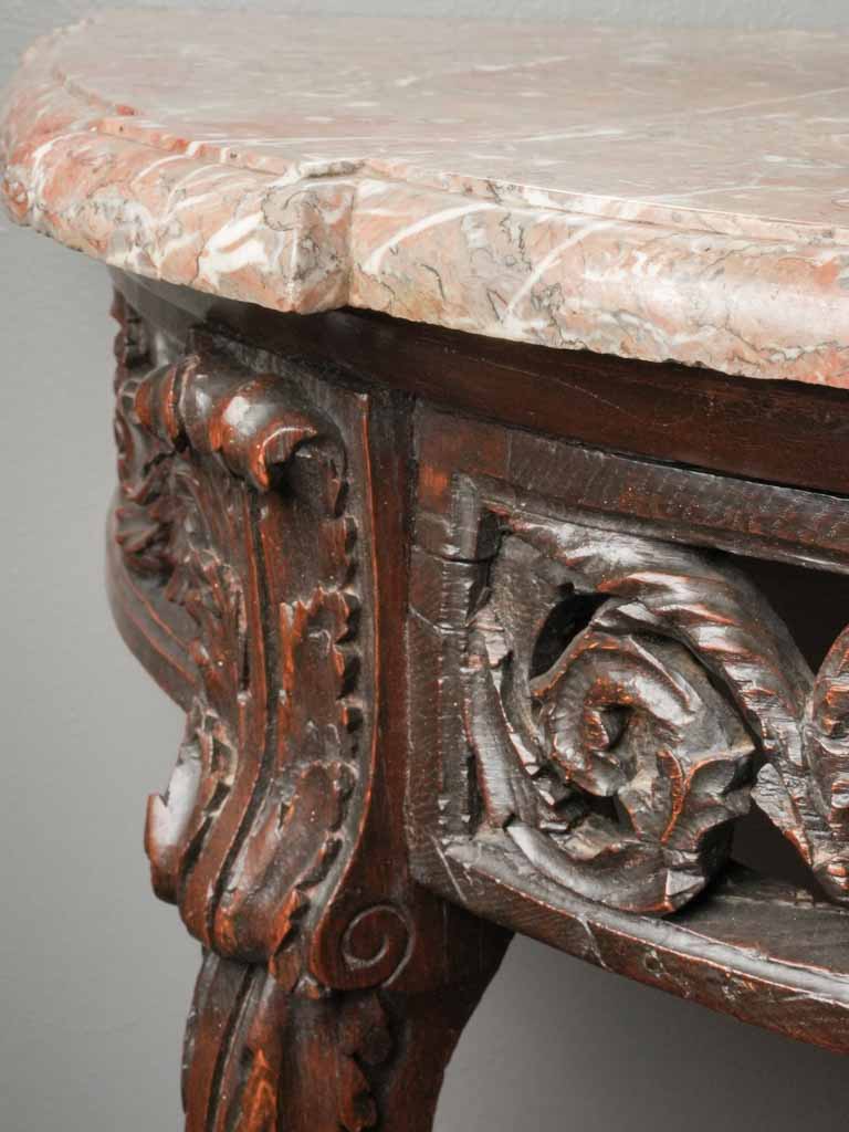 Early 18th century Regence demilune marble wall console 34¾"