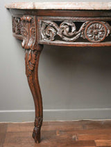 Early 18th century Regence demilune marble wall console 34¾"