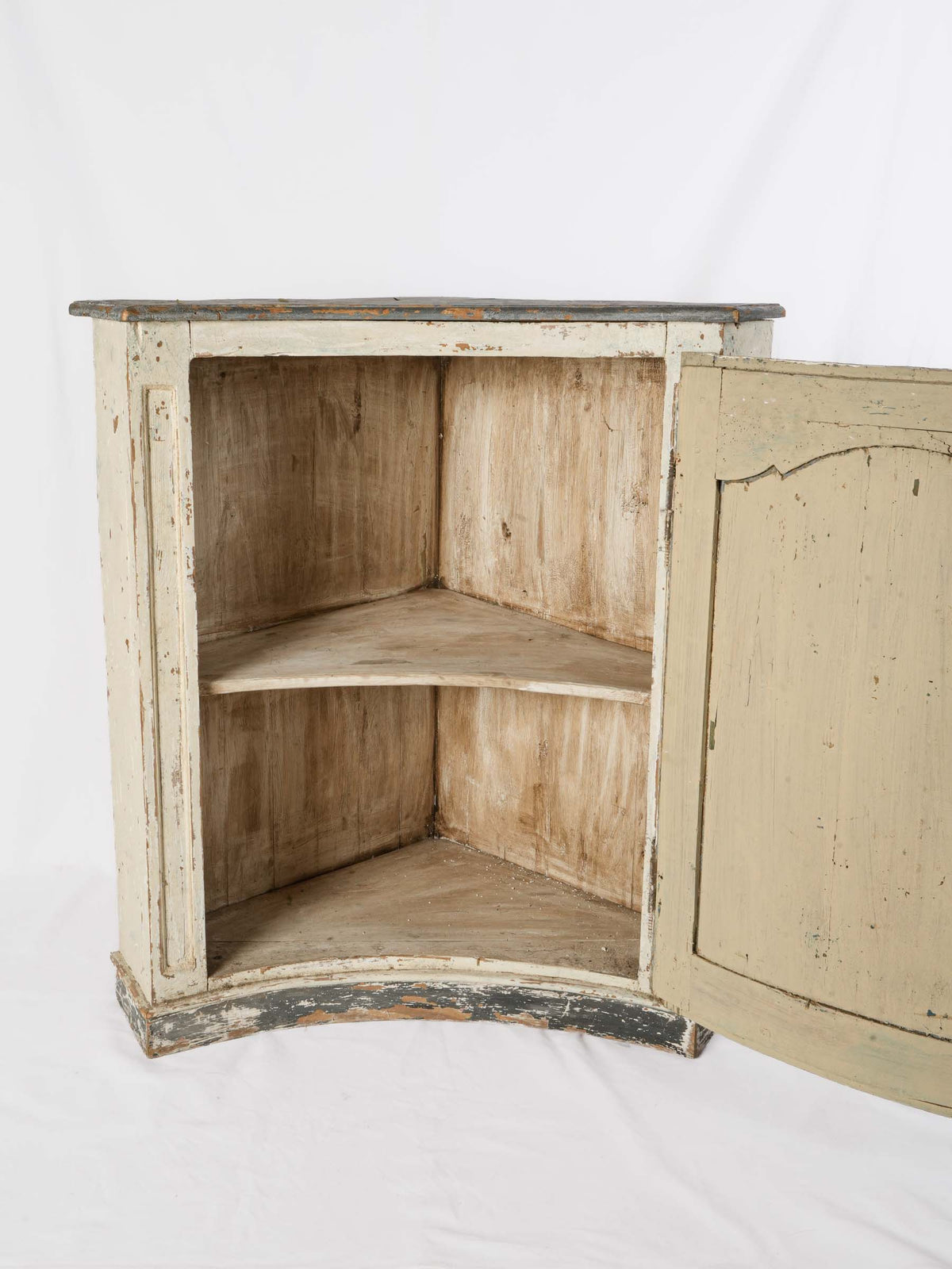 19th-Century Concave Corner Cupboard w/ Original Paint - 39" x 37"