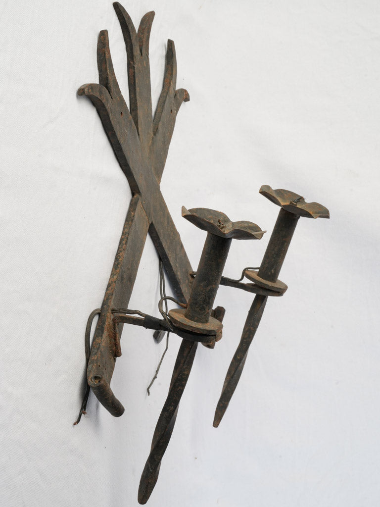 Traditional hand-forged iron wall sconces  