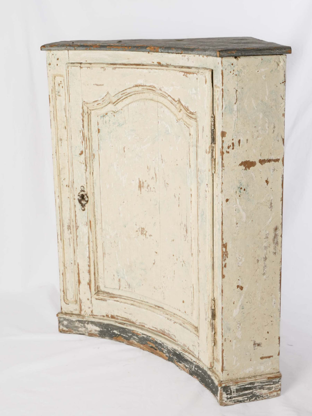 19th-Century Concave Corner Cupboard w/ Original Paint - 39" x 37"