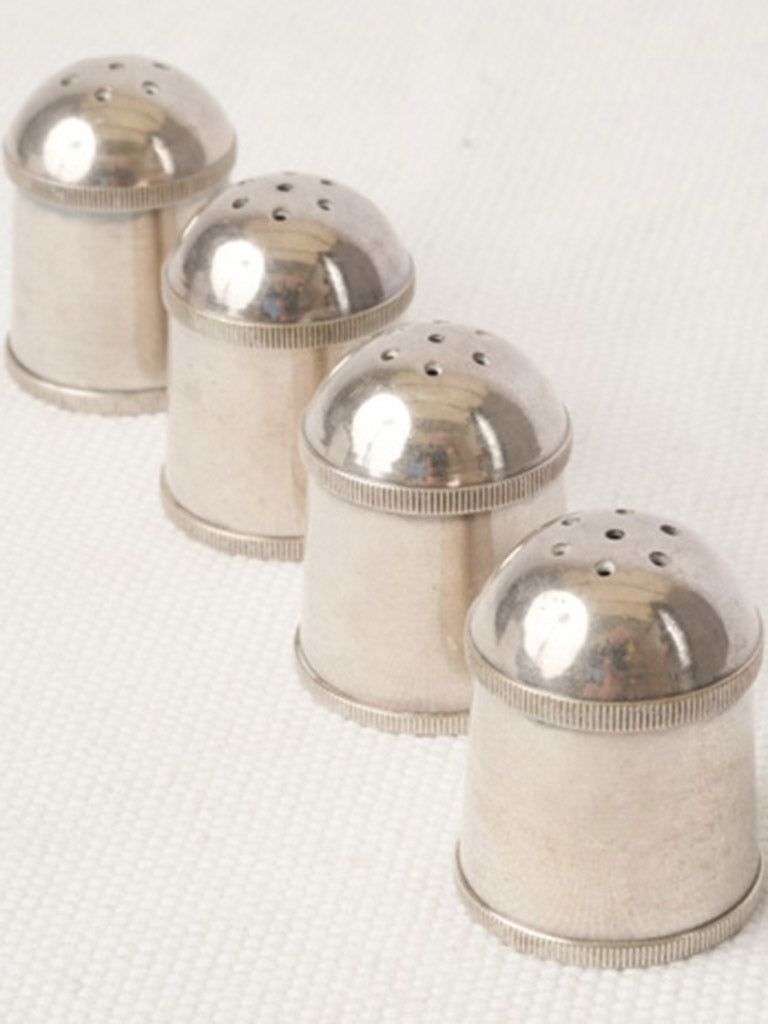 Adorable Set of Four Petite Gallia Silver-Plated Salt Shakers c.1930s - 1¼"