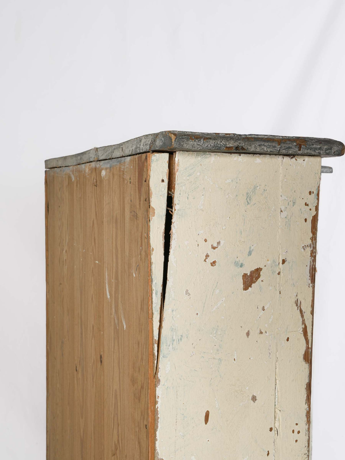 19th-Century Concave Corner Cupboard w/ Original Paint - 39" x 37"