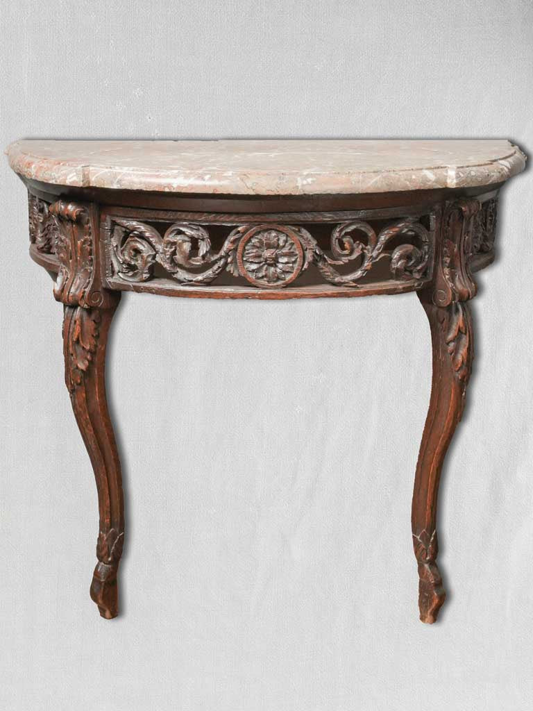 Early 18th century Regence demilune marble wall console 34¾"