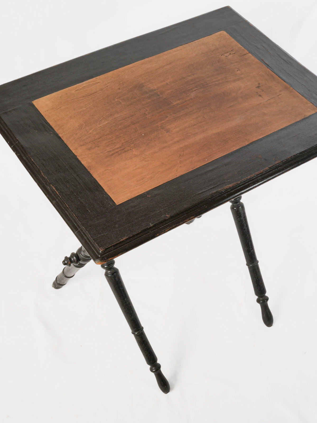 Small Napoleon III Blackened Wood Folding Campaign-Style Table - 29¼" x 28¼"