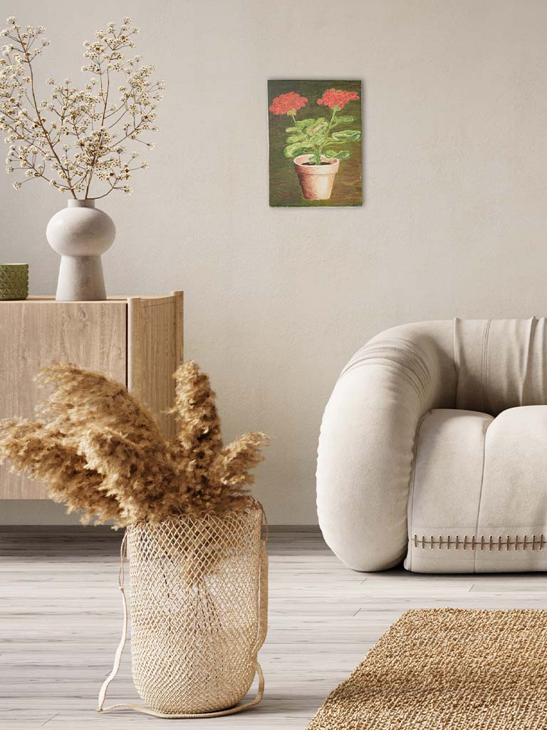 Naive style wood panel artwork