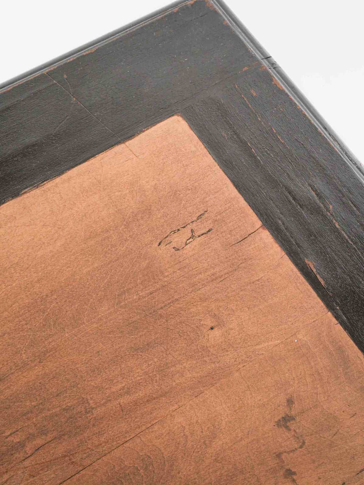 Small Napoleon III Blackened Wood Folding Campaign-Style Table - 29¼" x 28¼"
