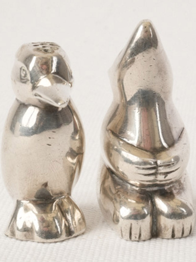 Petite Gallia Christofle Art Deco Salt & Pepper Shakers – Bear & Woodpecker - 2¼"