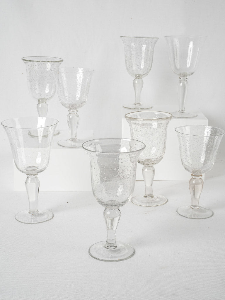 Set of 8 vintage bubble glass wine glasses – Chez Pluie