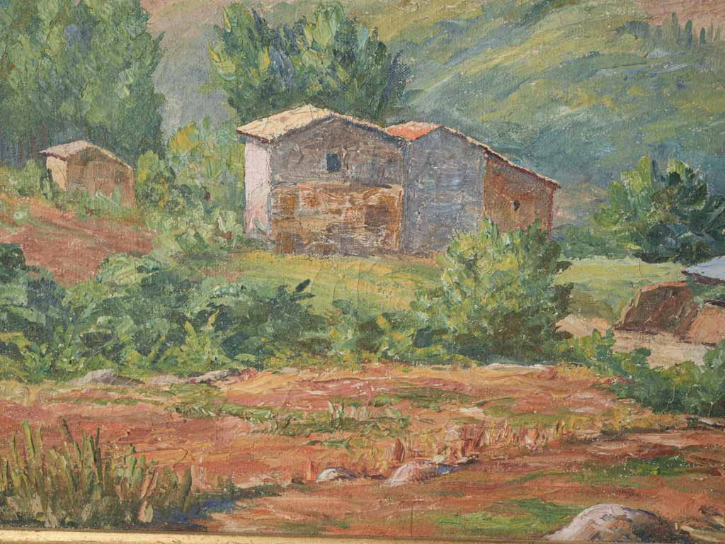 Ochre and blue canvas