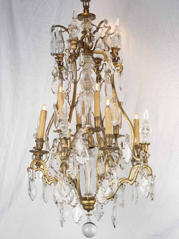 Antique sparkling crystal chandelier elegance