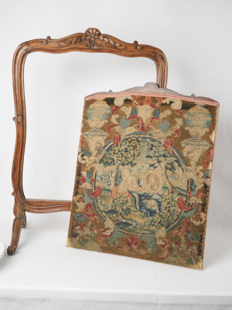 Traditional walnut fire screen
