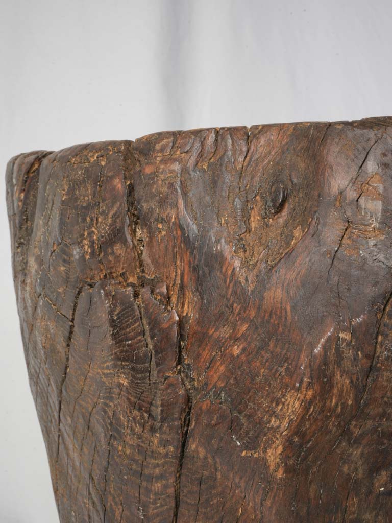 Sculptural Chestnut Folk Art Vessel From Ardèche 19th Century - 26½"